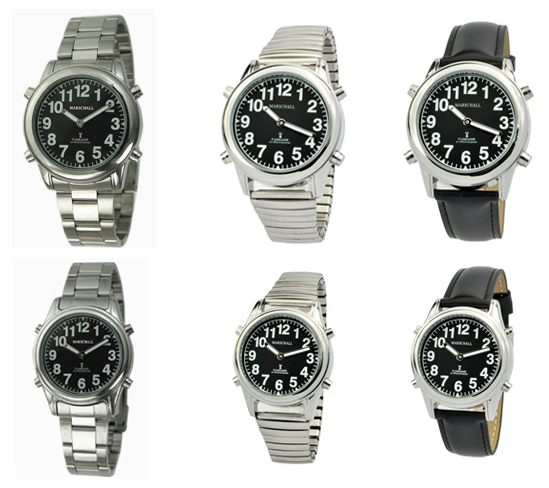 Sprechende Funkarmbanduhren mit Metallgeh&auml;use f&uuml;r Damen &Oslash; 35 mm und Herren &Oslash; 40 mm